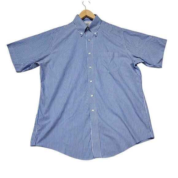 Brooks Brothers Mens Non-Iron Blue & White‎ Striped Original Polo Shirt 16.5" - Picture 2 of 7